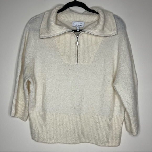 & OTHER STORIES Pearl Wool Alpaca Cozy Fall Cream Quarter Zip Up Sweater Jumper - Picture 1 of 10